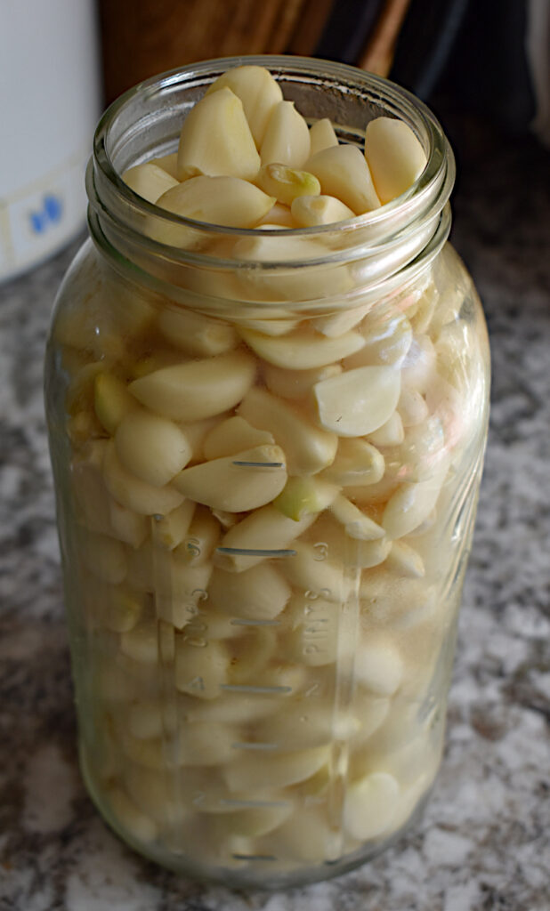 a half gallon jar of peeled whole garlic cloves